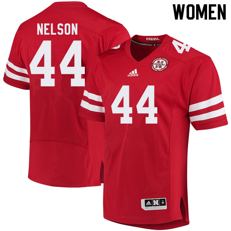 Women #44 Garrett Nelson Nebraska Cornhuskers College Football Jerseys Sale-Red - Click Image to Close